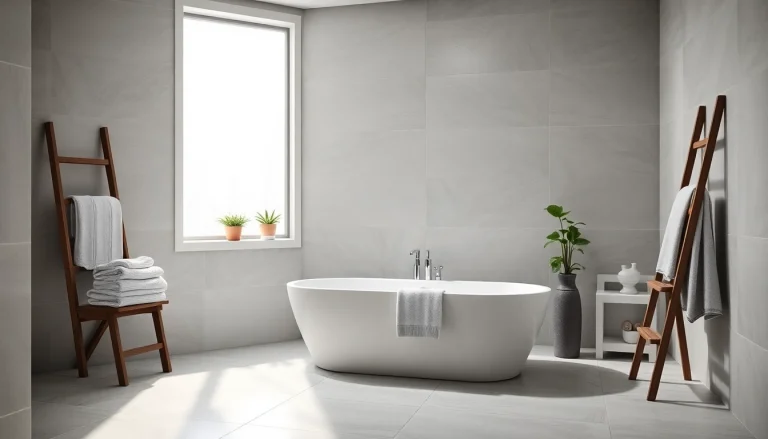 Elegant bathroom fitted by professional bathroom fitters showcasing modern design and a serene atmosphere.