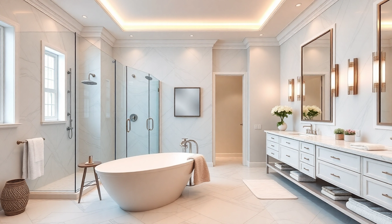 Transform your bathroom with a skilled bathroom remodeling contractor showcasing luxurious design elements.