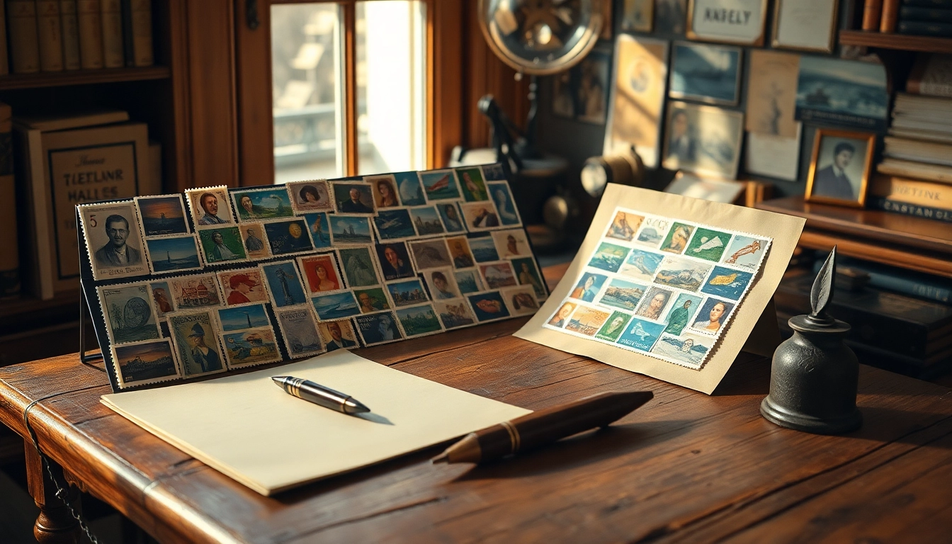 Discover a vibrant selection of cheap postage stamps beautifully arranged with vintage props.
