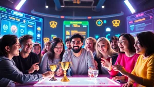 Gamification enhances engagement in a vibrant online gaming interface with diverse players competing.