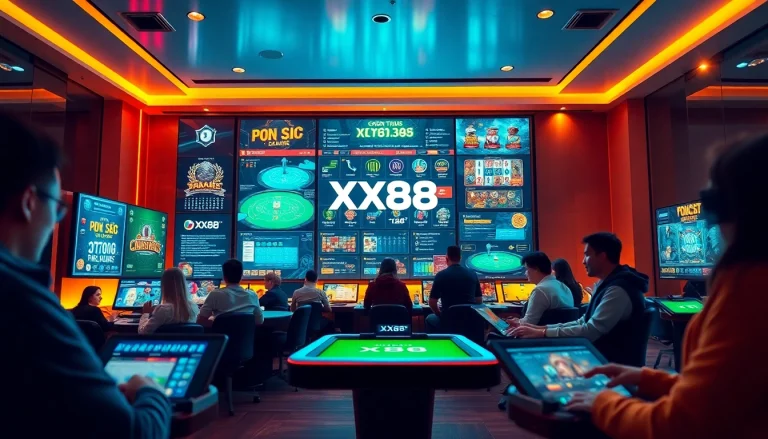Experience XX88's innovative online casino interface with diverse games and a secure atmosphere.