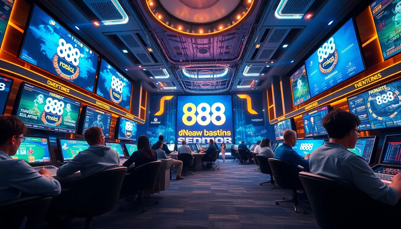 Experience the excitement of 888new's online gaming platform with vibrant visuals and engaging players.