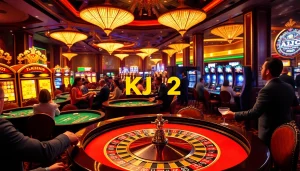 Experience thrilling gameplay at KJC AC 2 with vibrant casino tables and engaging slot machines.