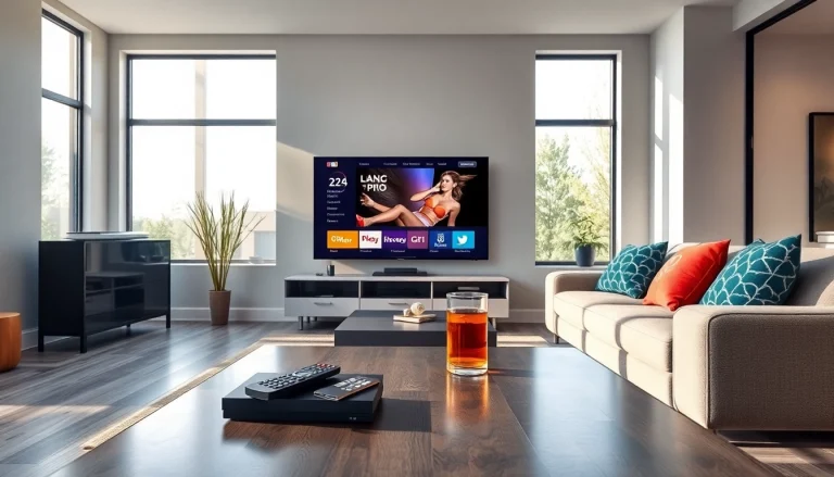 Enjoy seamless entertainment with iron tv pro showcased in a modern living room setting.