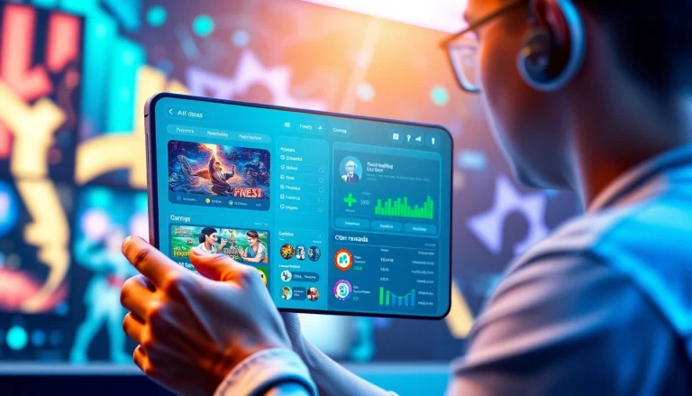 KJC AC innovative gaming platform interface showcasing vibrant mobile application features.