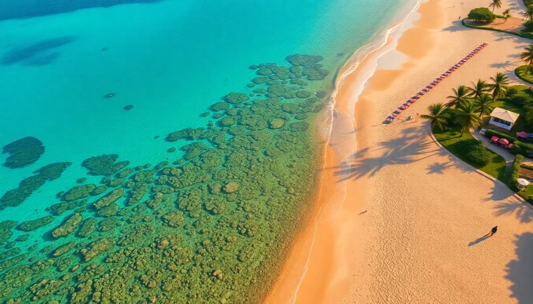 Vista deslumbrante da praia de Paripueira, com águas claras e recifes de coral vibrantes.