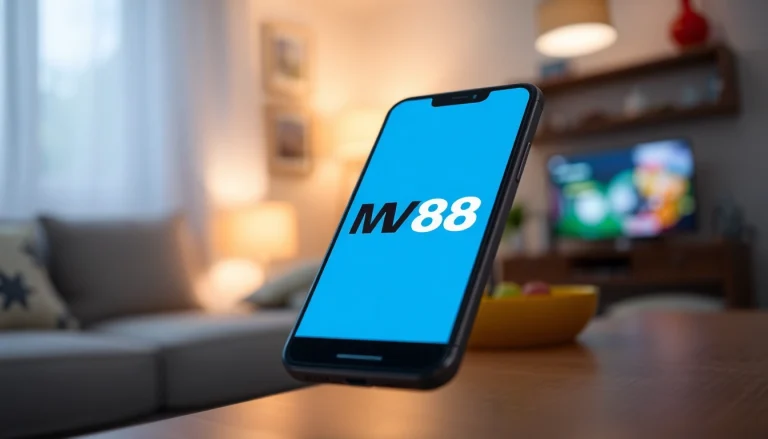 MV88 app interface displayed on a smartphone showcasing easy digital transactions.