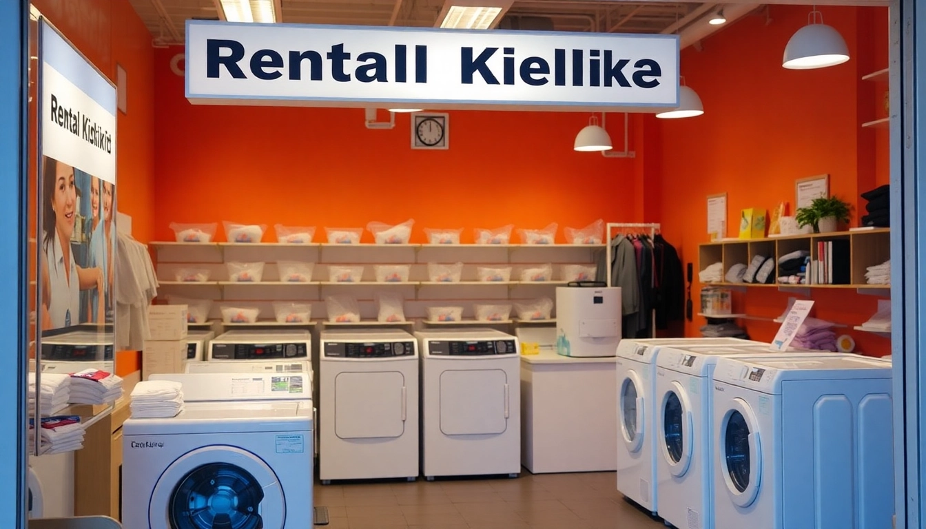 Rent a tekstiilipesuri rent machine conveniently from our kiosk for easy home cleaning.
