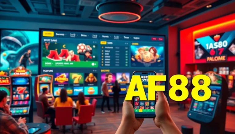 Experience AF88's exciting online casino interface, showcasing various games and user-friendly features for a thrilling gambling experience.