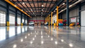 Showcasing epoxy resin flooring with a polished finish, enhancing durability in a commercial setting.