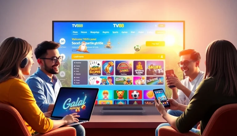 Engaging UI of TV88 online gambling platform showcasing diverse games and user-friendly design.