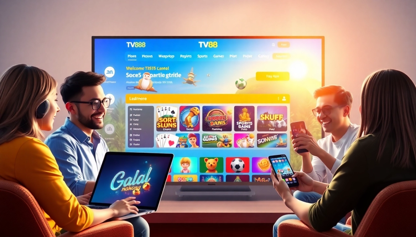 Engaging UI of TV88 online gambling platform showcasing diverse games and user-friendly design.