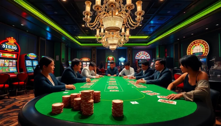 Experience a thrilling game at MM 88 casino, with poker chips and players focused on winning.