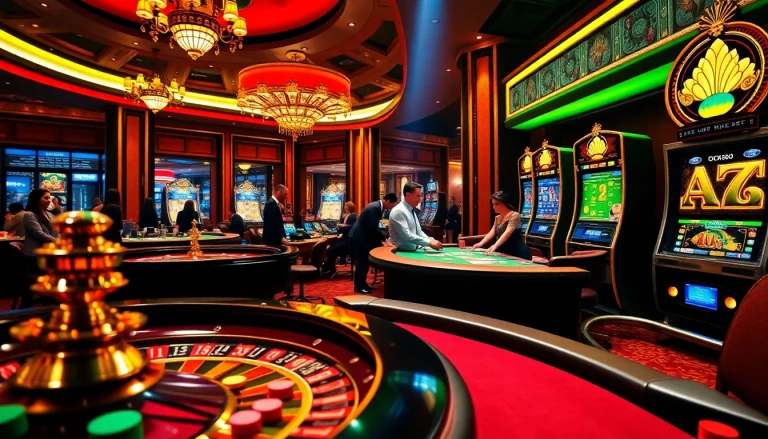 Players engage in thrilling casino games at OK365, highlighting excitement and luxury.