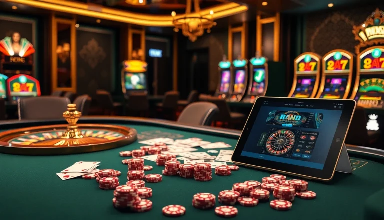 Engaging poker scene at https://xx88casino.com highlighting high-stakes gameplay with cards and chips.