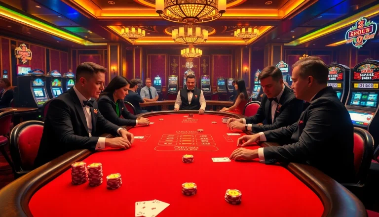 Players enjoying an exciting game at the 789club poker table in a luxurious casino setting.