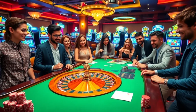 Players enjoying a thrilling game at a roulette table, showcasing the excitement of 79king78 casino.