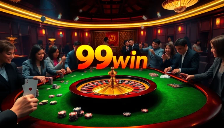 Experience the thrill of winning at 99win casino featuring vibrant tables and professional players.