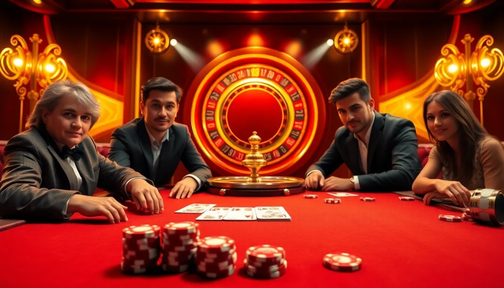 Experience the thrill of MM88 online casino gaming with vibrant poker tables and roulette wheels.