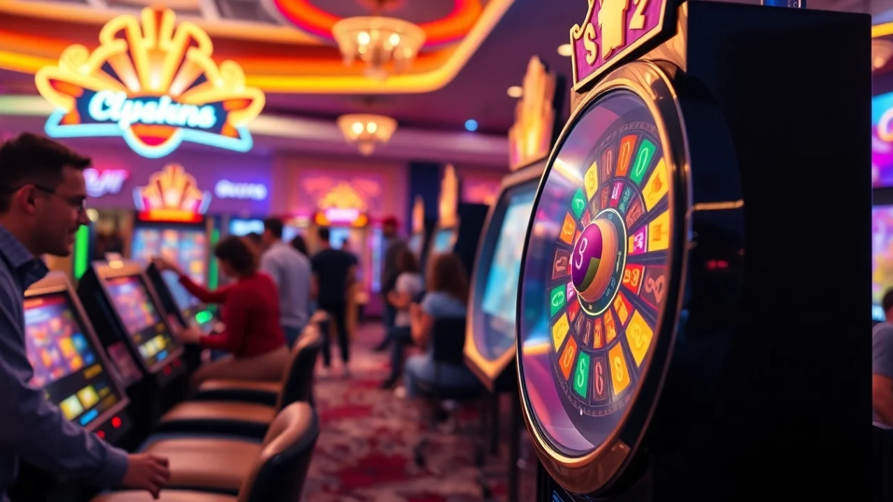Experience the thrill of doaslot machines in a lively casino environment filled with excitement and joy.