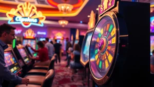 Experience the thrill of doaslot machines in a lively casino environment filled with excitement and joy.