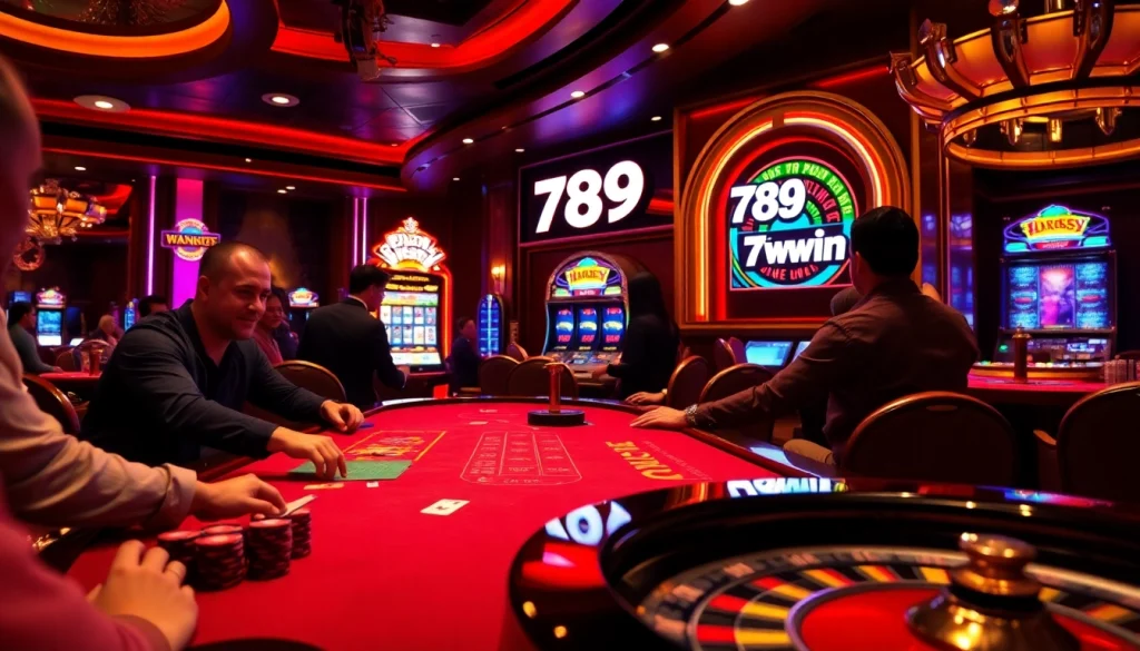 Experience thrilling gameplay at 789win with vibrant casino tables and excited players.
