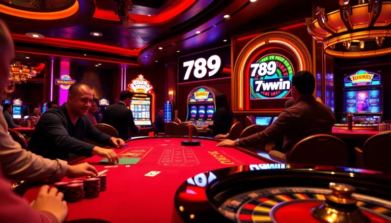 Experience thrilling gameplay at 789win with vibrant casino tables and excited players.