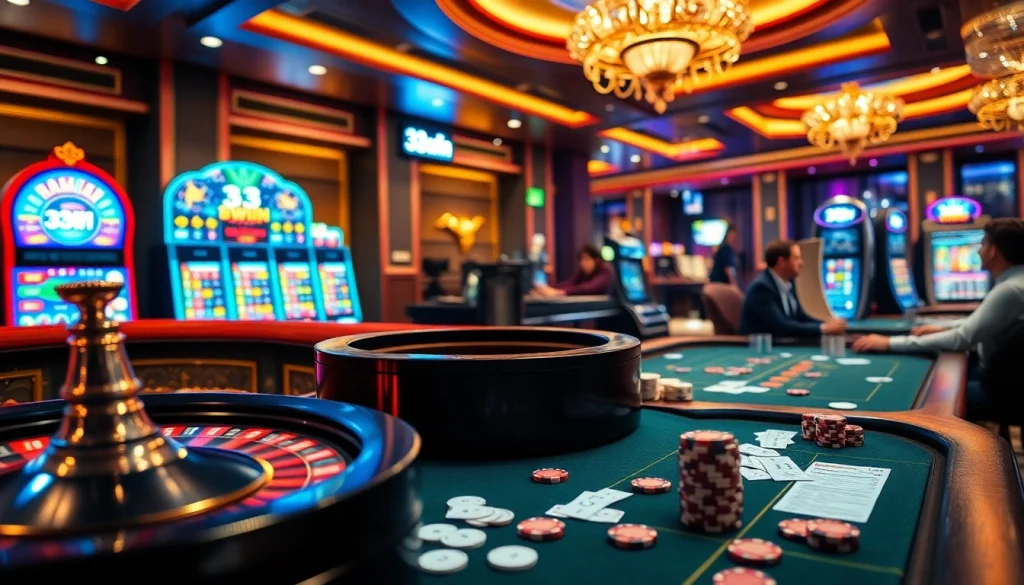 Exciting gamblers enjoy the game 33win at a luxurious online casino setting.