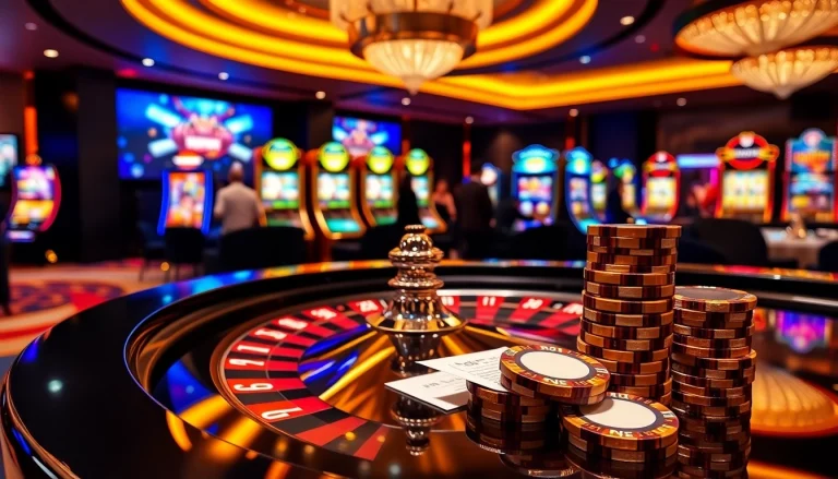 RR88 com players enjoying a luxurious casino experience with roulette and slot machines.