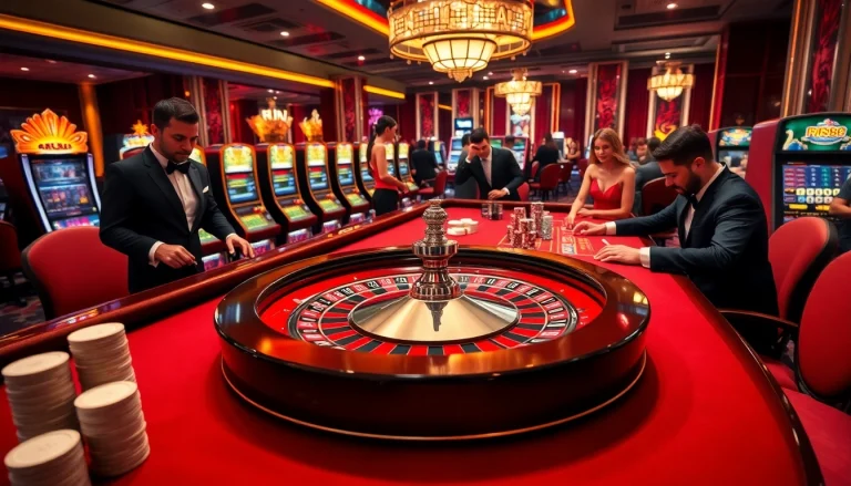 Experience the excitement of RR88 casino with elegant roulette gameplay and vibrant slot machines.