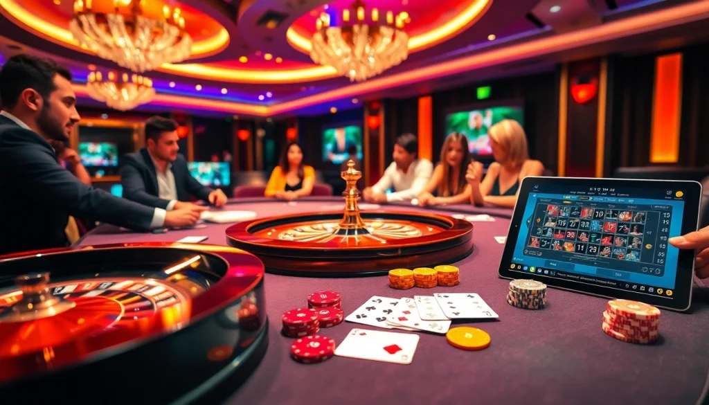 Experience thrilling gambling action at KKWIN casino with vibrant poker and roulette games.