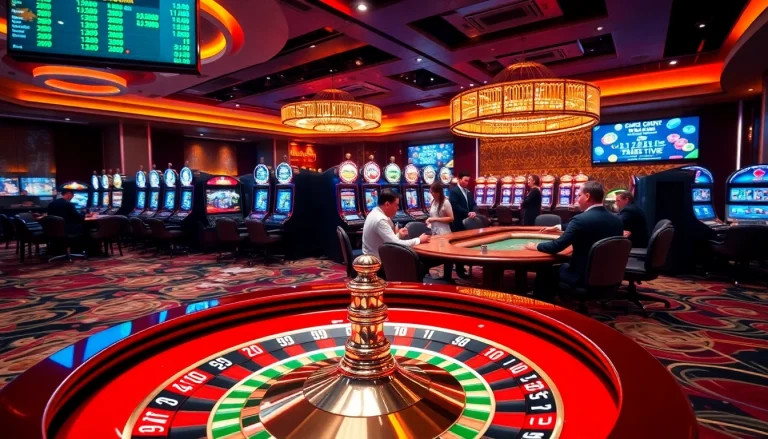 Experience the vibrant casino excitement at https://789win.associates/ with players engaged in roulette and poker.