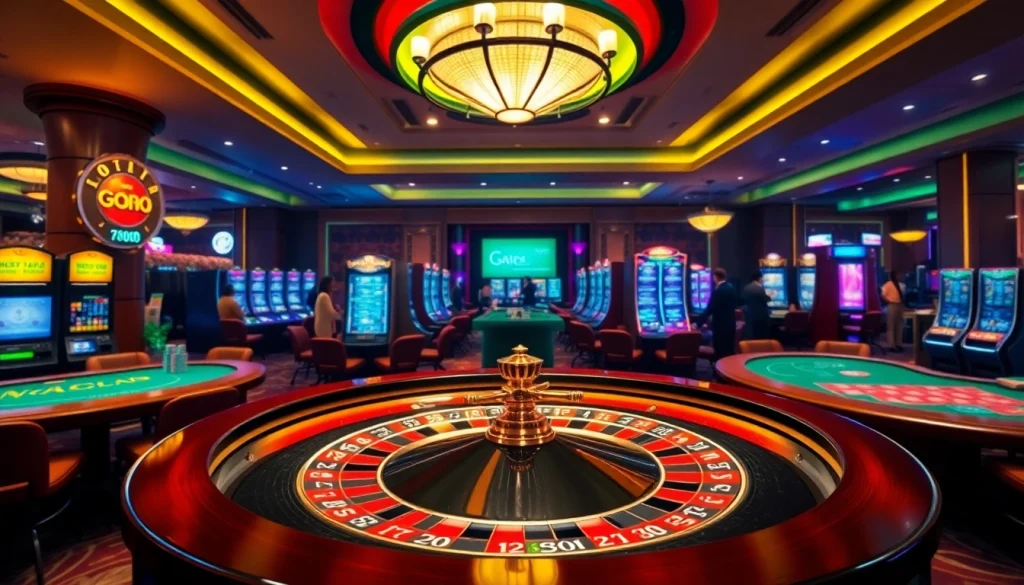 Experience the luxury of Nhà cái GK88 casino with vibrant gaming tables and exciting players.