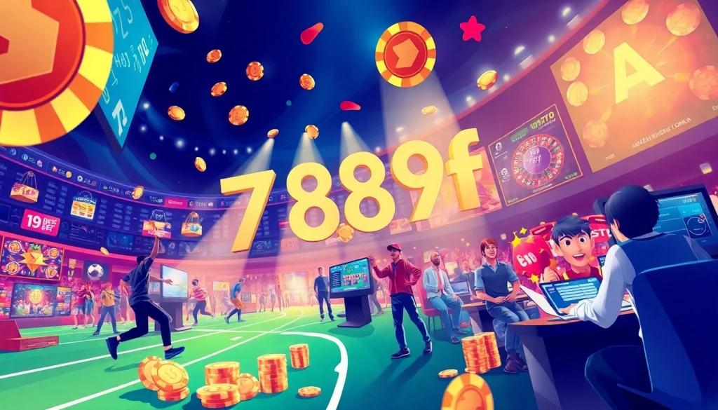 Dynamic representation of 789f online gambling platform highlighting sports betting and casino gaming experiences.