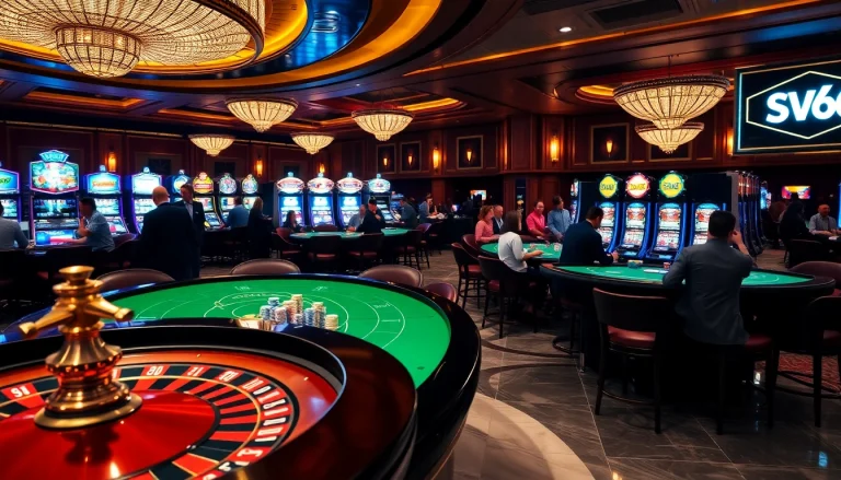 Engaging in a thrilling casino experience at SV66 with vibrant games and luxurious atmosphere.