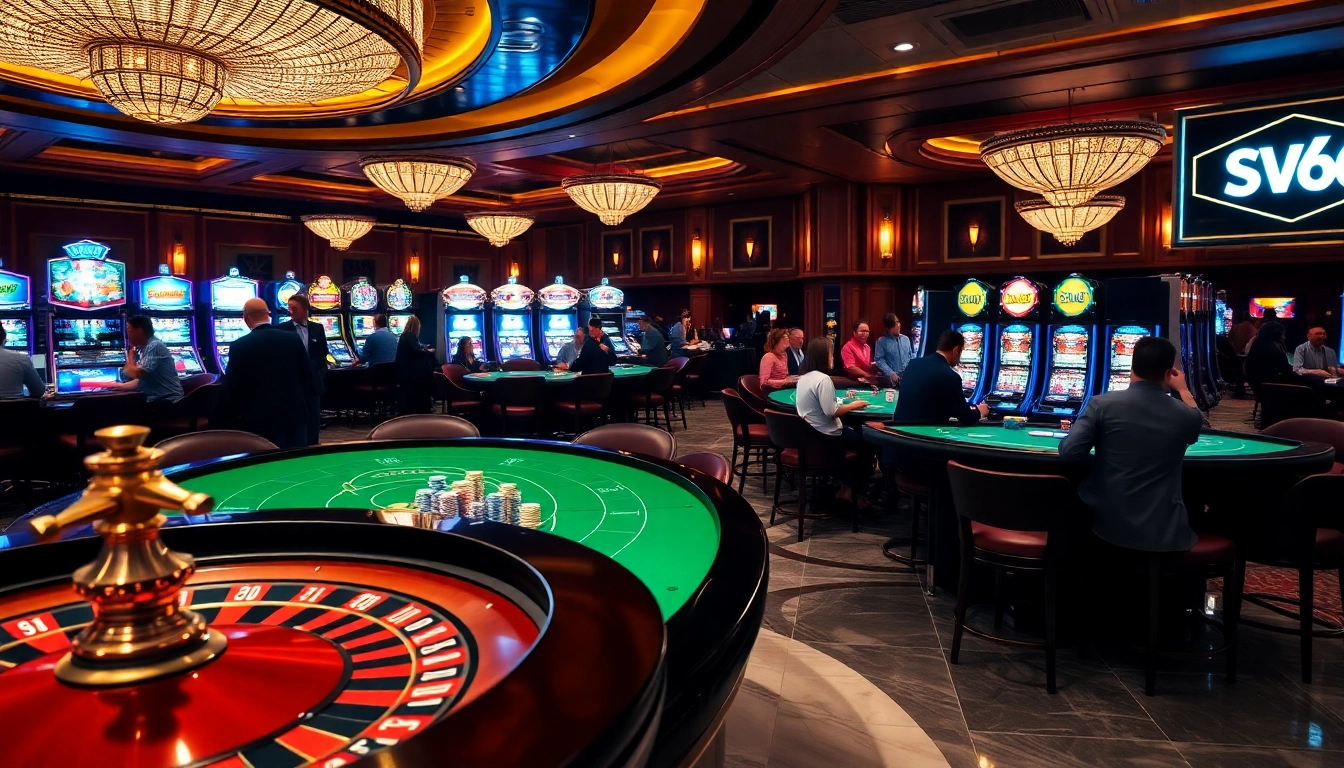 Engaging in a thrilling casino experience at SV66 with vibrant games and luxurious atmosphere.