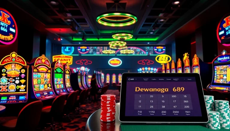 Experience the thrilling atmosphere of dewanaga89 with vibrant slot machines and exciting gaming action.