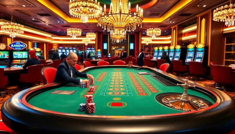 Play exciting games with kkwin 03 at our immersive casino environment filled with vibrant tables and machines.