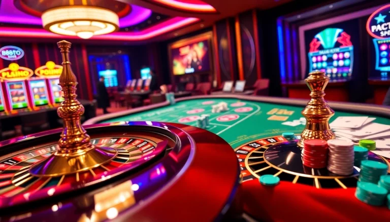 Players engaging in online gambling at nhà cái 888TO with vibrant casino tables and exciting games.