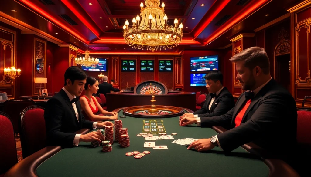 Experience high-stakes poker at KJC, where elegance meets excitement in a luxurious casino setting.