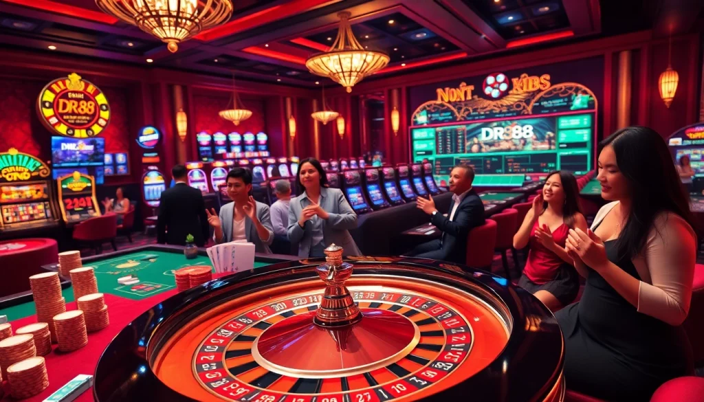 Experience thrilling gambling action with DR88 at a luxurious casino.