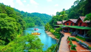 Dandeli Resorts offering luxurious cottages and adventure activities like ziplining and river rafting.