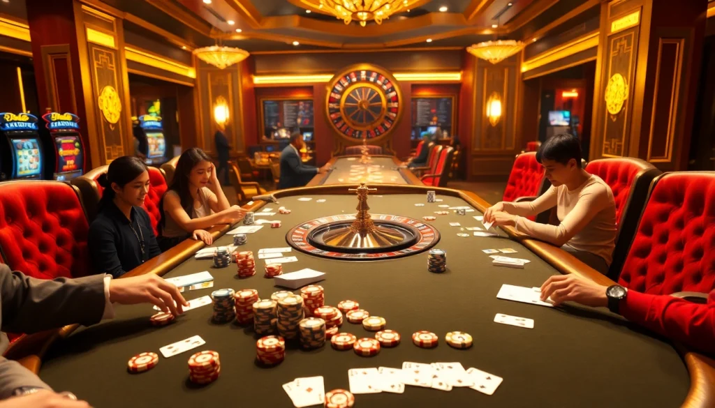 Experience the thrill of 789BET with a luxurious casino scene featuring poker, roulette, and high-stakes excitement.