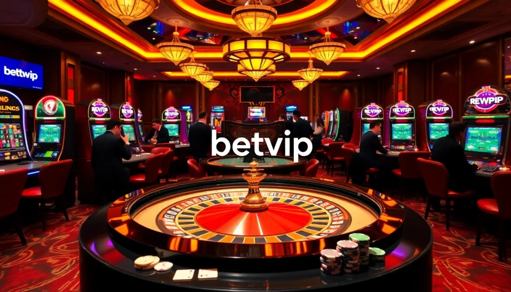 Trải nghiệm cờ bạc với mức cược cao tại sân casino sôi động của Betvip với roulette và máy đánh bạc.