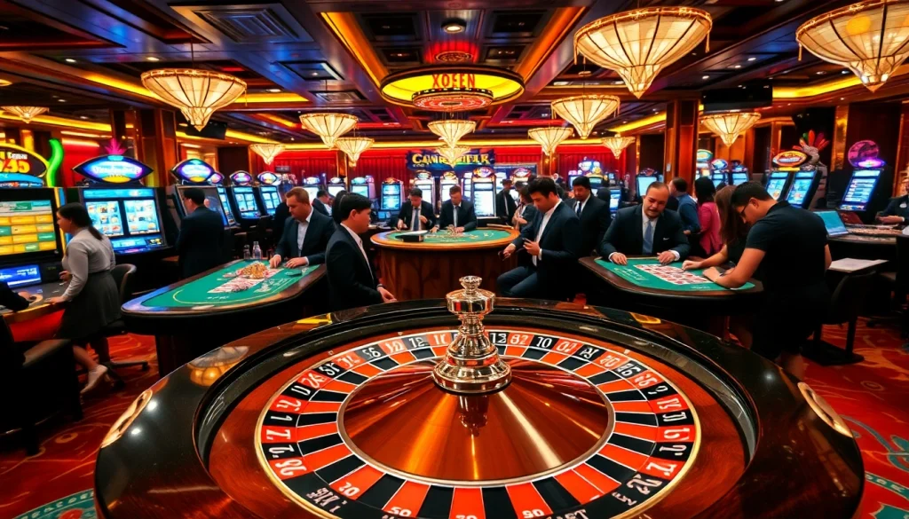 Experience thrilling moments at the Top 10 Nhà Cái Uy Tín with professional gamblers at an upscale casino.