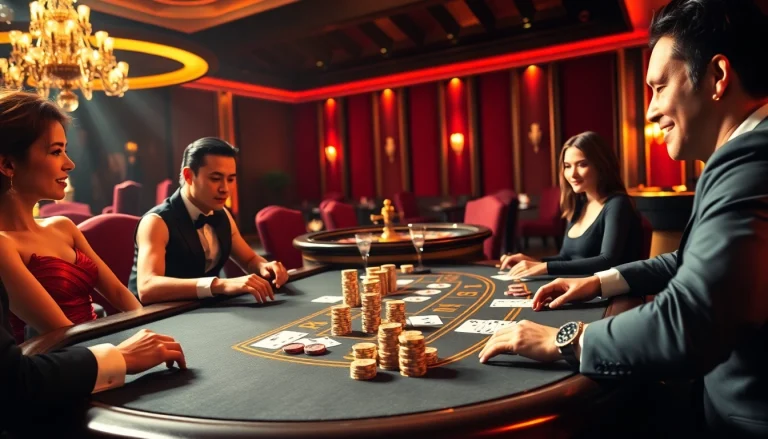Exciting poker scene showcasing high-stakes play at https://f8beta2.support/ with luxurious atmosphere and vibrant energy.