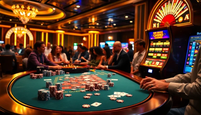 Engaging players at Bu88 casino, enjoying exciting games with chips and cards.