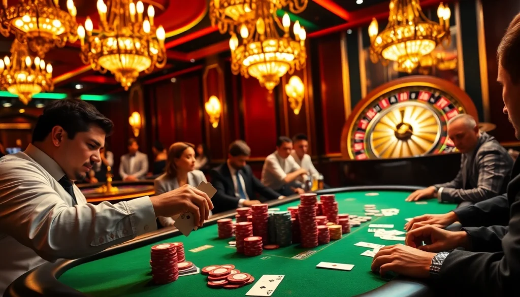 Experience the thrill of gambling at https://99win1.us.com/ with a bustling casino scene featuring poker and roulette.