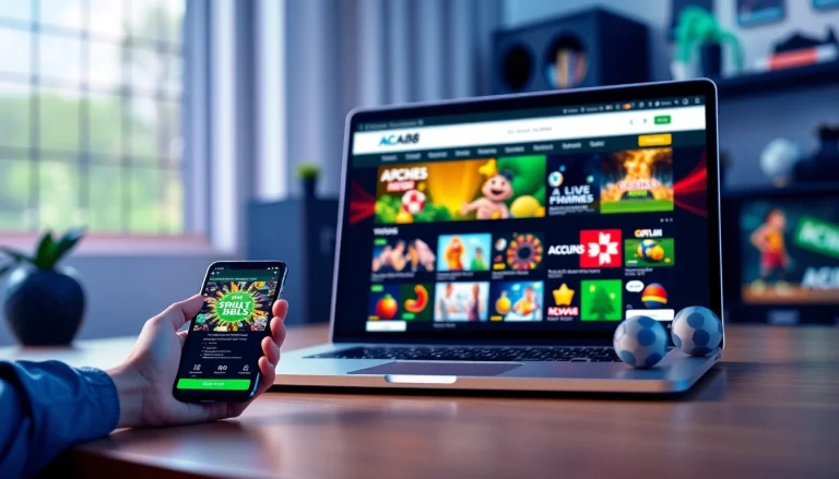 abc8 online gambling platform displaying games and smartphone interface