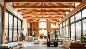 House extension construction featuring a modern open-plan living area being built in Melbourne.